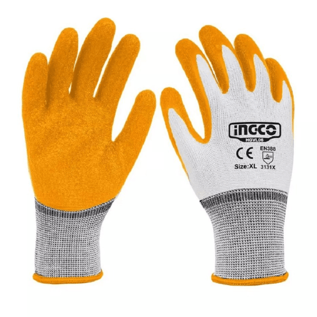 Ingco Work Gloves Ingco Industrial Latex Gloves - XL Size – HGVL06-XL