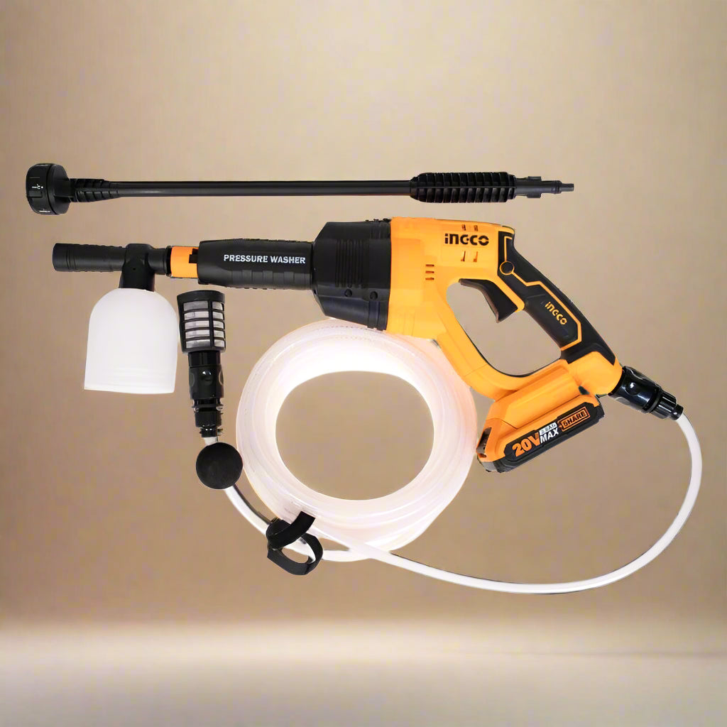 Ingco Pressure Washer Ingco Li-ion Cordless High Pressure Washer 24.8 Bar 20V 2.0Ah- CPWLI2008