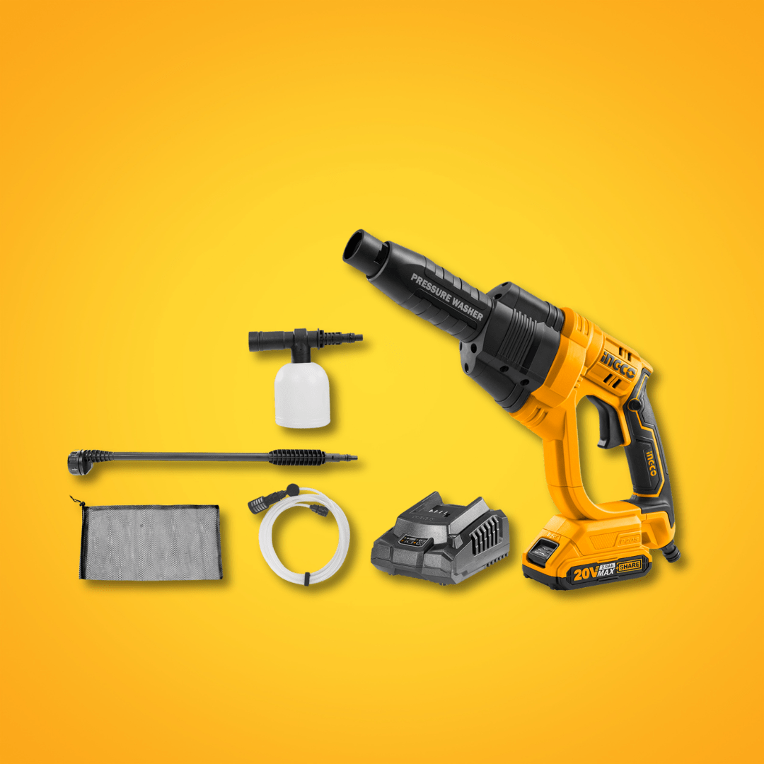 Ingco Pressure Washer Ingco Li-ion Cordless High Pressure Washer 24.8 Bar with 20V 2.0Ah Battery & Charger - CPWLI20082