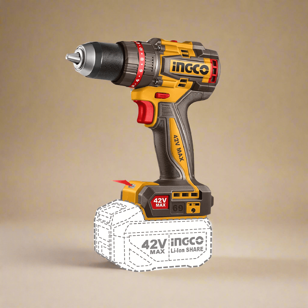 Ingco Drill Ingco Lithium-Ion Cordless Compact Brushless Impact Drill 42V - CIDLI426981