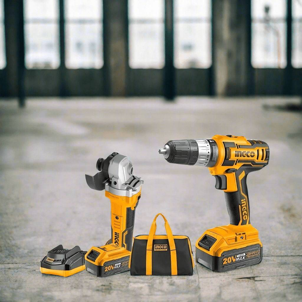 Ingco Power Tool Combo Kit Ingco Lithium-Ion Cordless Drill & 4.5"/115mm Cordless Angle Grinder Combo Kit 20V - CKLI2009
