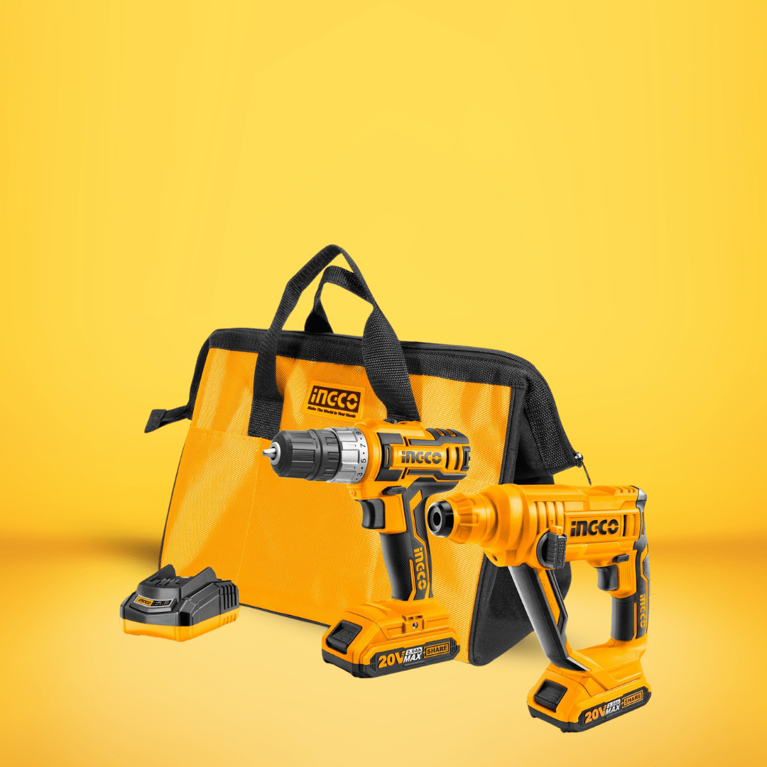 Ingco Power Tool Combo Kit Ingco Lithium-Ion Cordless Drill + Rotary Hammer Combo Kit 20V - CKLI2008