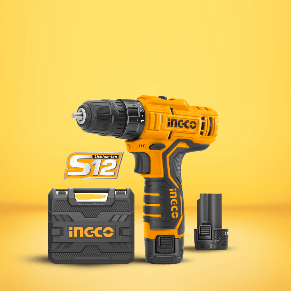 Ingco Drill Ingco Lithium-Ion Cordless Drill with Two 12V Batteries - CDLI12325