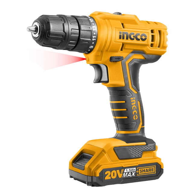 Ingco Drill Ingco Lithium-Ion Cordless Drill with Two 20V Batteries 1.5Ah - CDLI20012
