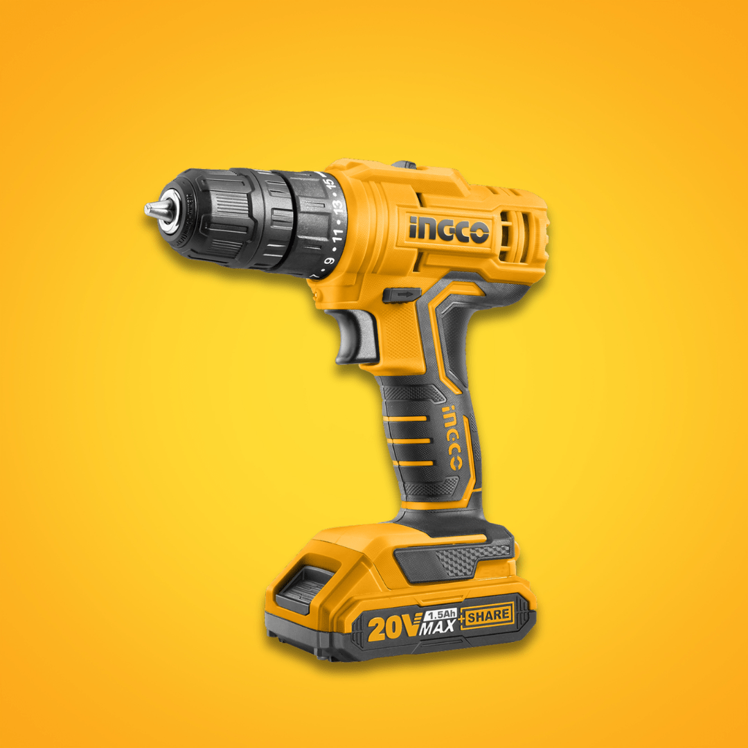 Ingco Drill Ingco Lithium-Ion Cordless Drill with Two 20V Batteries 1.5Ah - CDLI20012