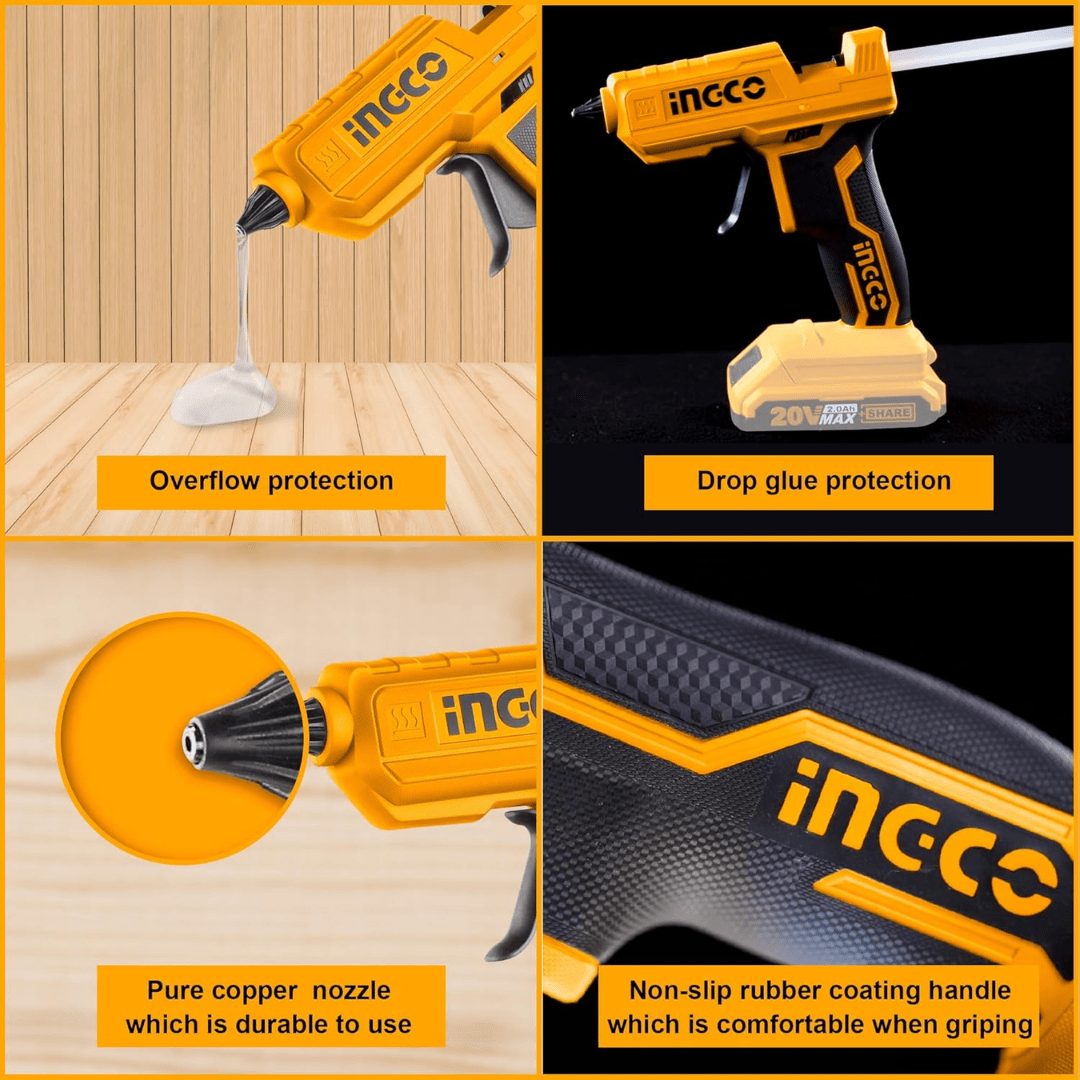 Ingco Glue gun Ingco Lithium-Ion Cordless Glue Gun 20V 2.0Ah - CGGLI2001