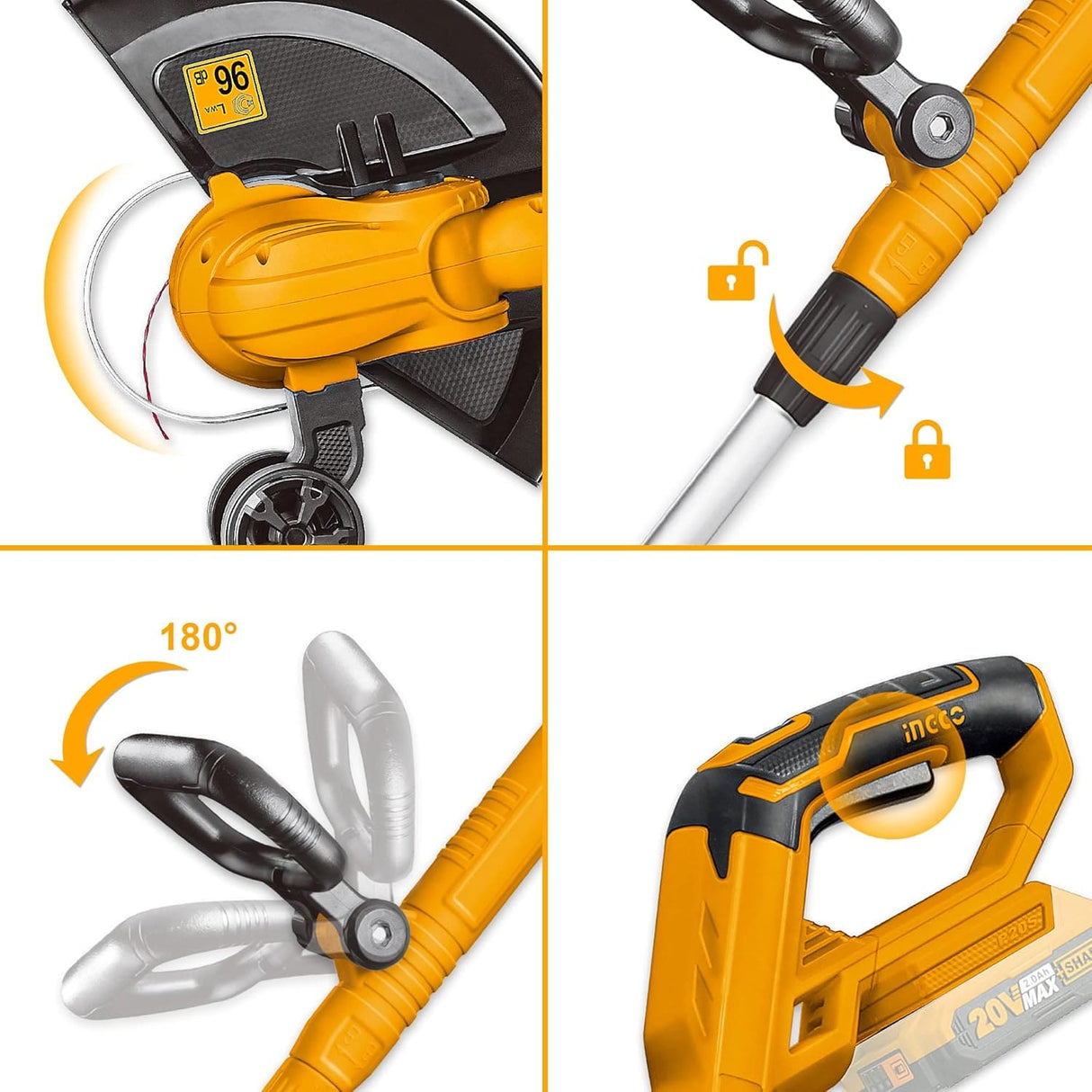 Ingco Trimmer Ingco Lithium-Ion Cordless Grass Trimmer - CGTLI20328