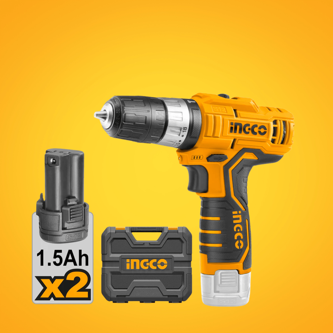 Ingco Drill Ingco Lithium-Ion Cordless Hammer Impact Drill 12V - CIDLI1232