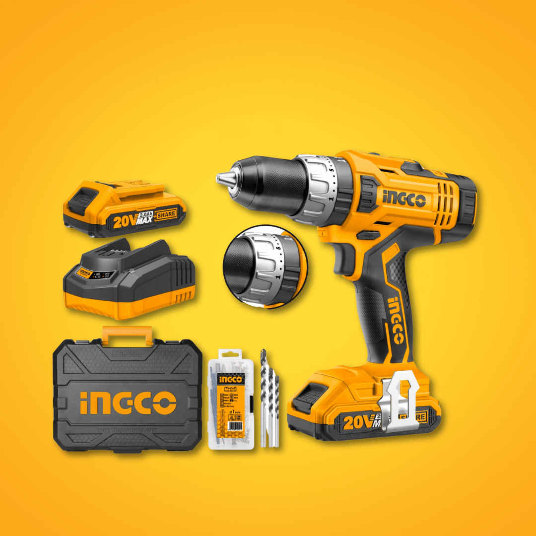 Ingco Drill Ingco Lithium-Ion Cordless Hammer Impact Drill 20V 2.0Ah - CIDLI2003