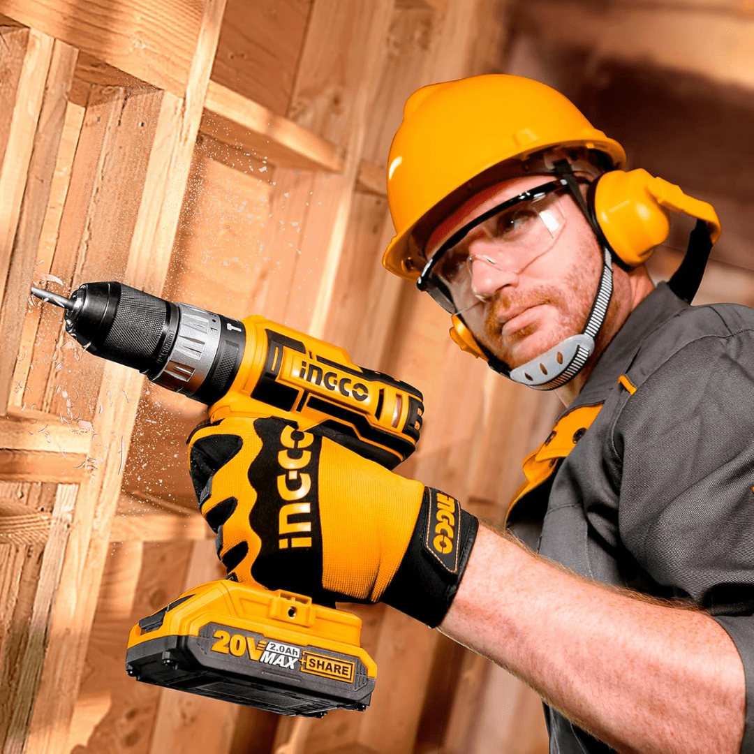 Ingco Drill Ingco Lithium-Ion Cordless Hammer Impact Drill with Two 20V Batteries - CIDLI2002