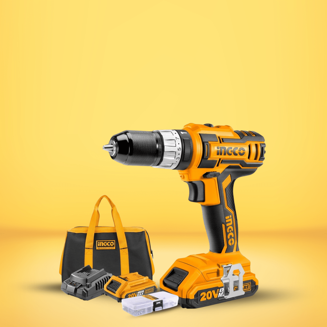 Ingco Drill Ingco Lithium-Ion Cordless Hammer Impact Drill with Two 20V Batteries - CIDLI2002