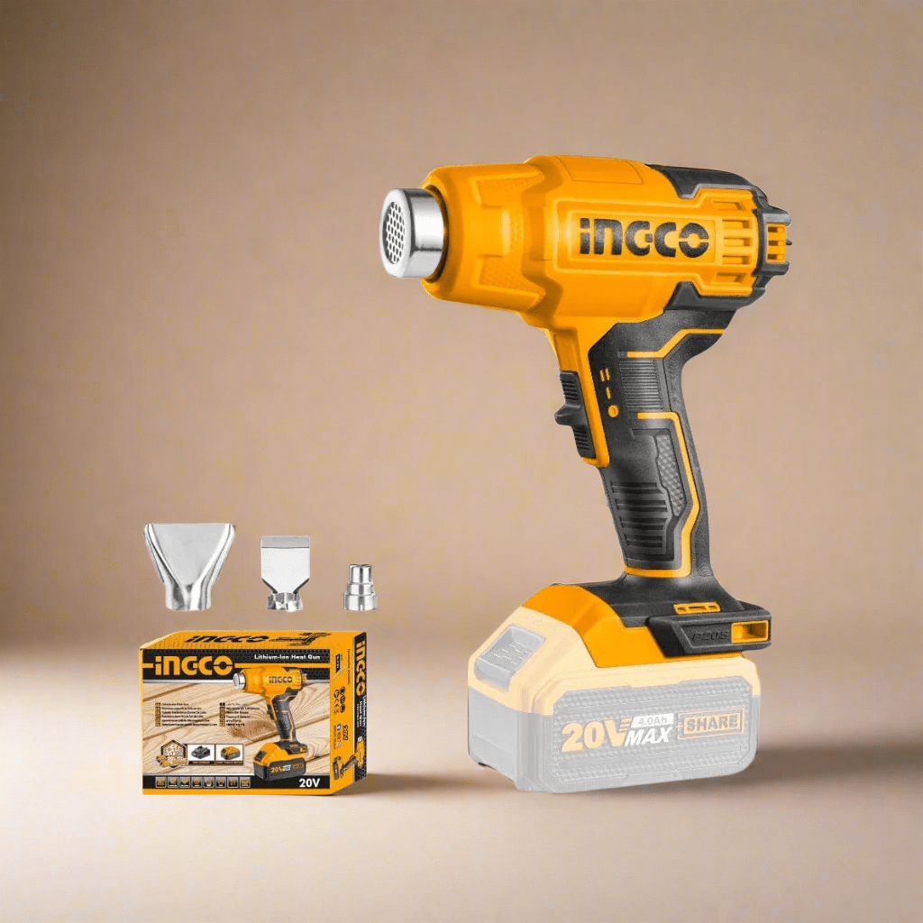 Ingco Heat Gun Ingco Lithium-Ion Cordless Heat Gun with 20V 4.0Ah & Charger - HGLI20025