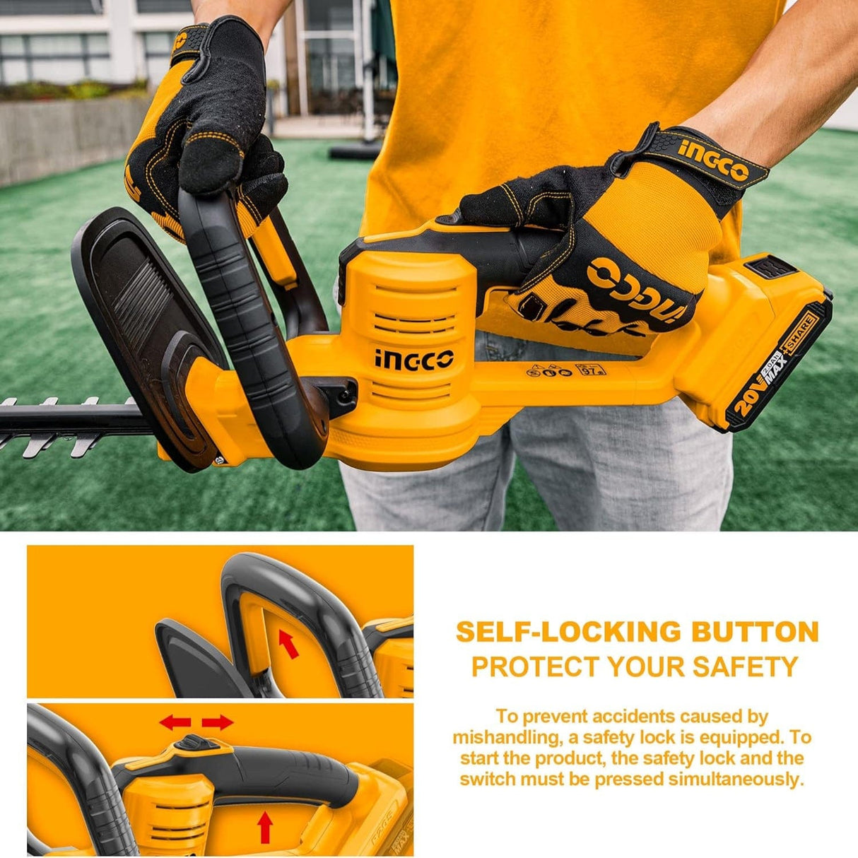 Ingco Trimmer Ingco Lithium-Ion Cordless Hedge Trimmer - CHTLI2001