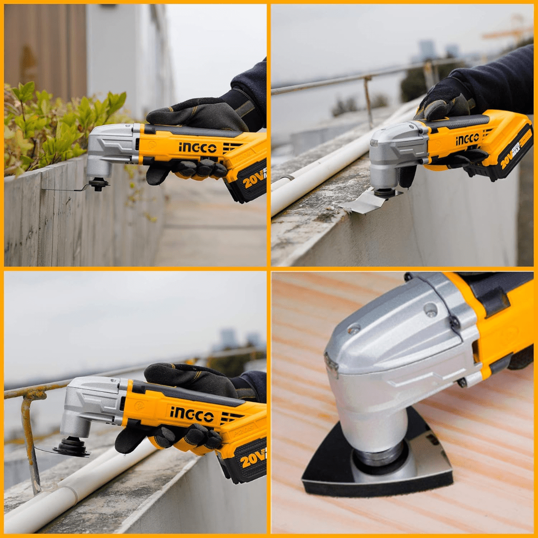 Ingco Rotary & Oscillating Tool Ingco Lithium-Ion Cordless Multi-Tool with Variable Speed with 8 pieces Accessories Set 20V 2.0Ah- CMLI2001