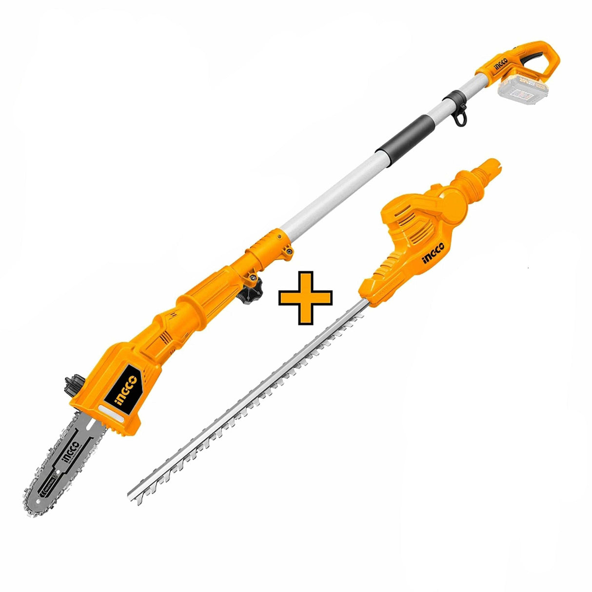 Ingco Trimmer Ingco Lithium-Ion Cordless Pole Saw with Pole Hedge Trimmer with 20V 2.0Ah Battery & Charger - CPTS201681