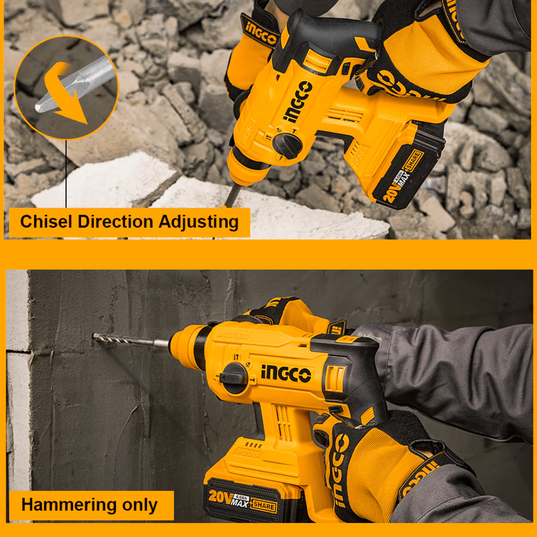 Ingco Drill Ingco Lithium-Ion Cordless Rotary Hammer 20V - CRHLI2201