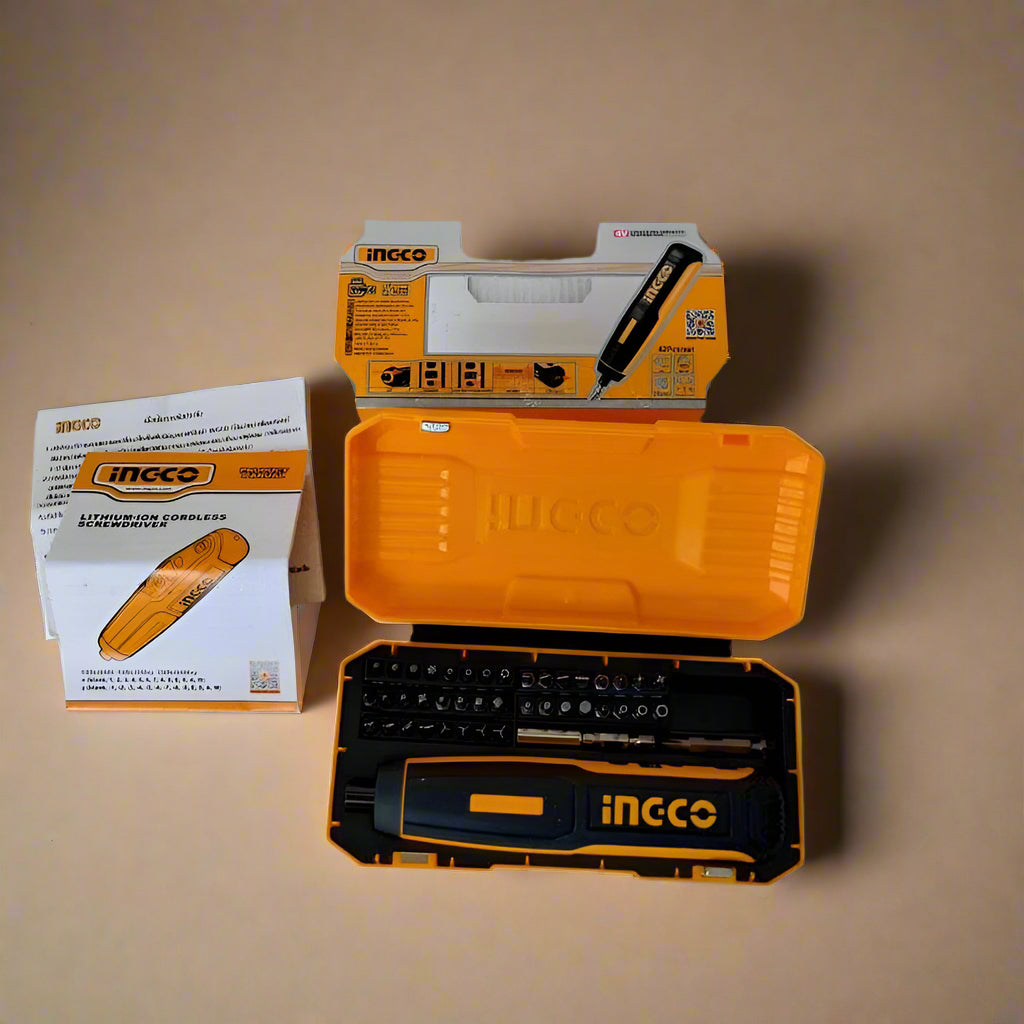 Ingco Powered Screwdriver Ingco Lithium-Ion Cordless Screwdriver 4V with 41 Pieces Accessories - CSDLI0406