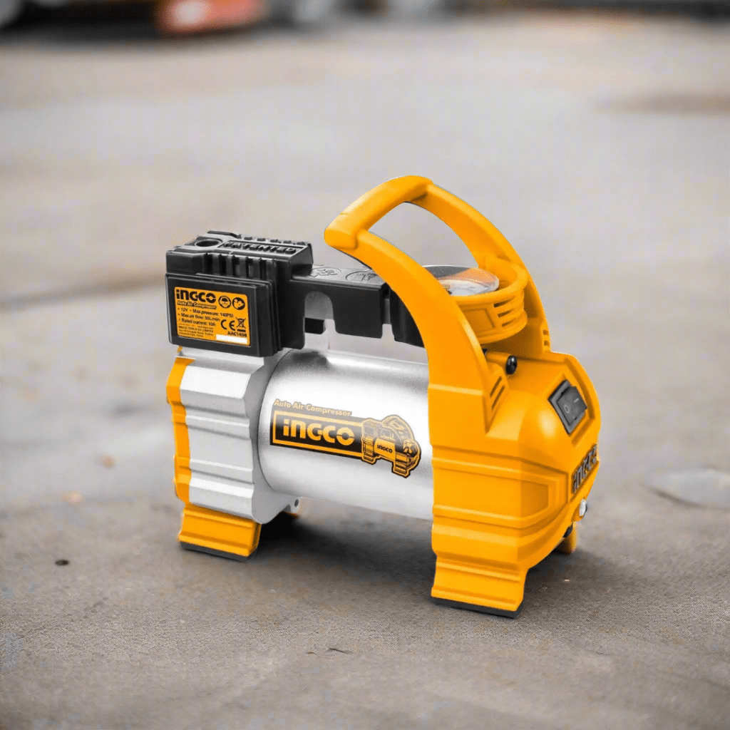Ingco Compressor & Air Tool Accessories Ingco Mini Auto Air Compressor 12V 140psi with LED Light - AAC1408