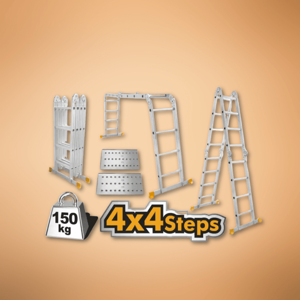 Ingco Ladder Ingco Multi-Purpose Aluminum Ladder 4x3 & 4x4 – HLAD04431 / HLAD04441