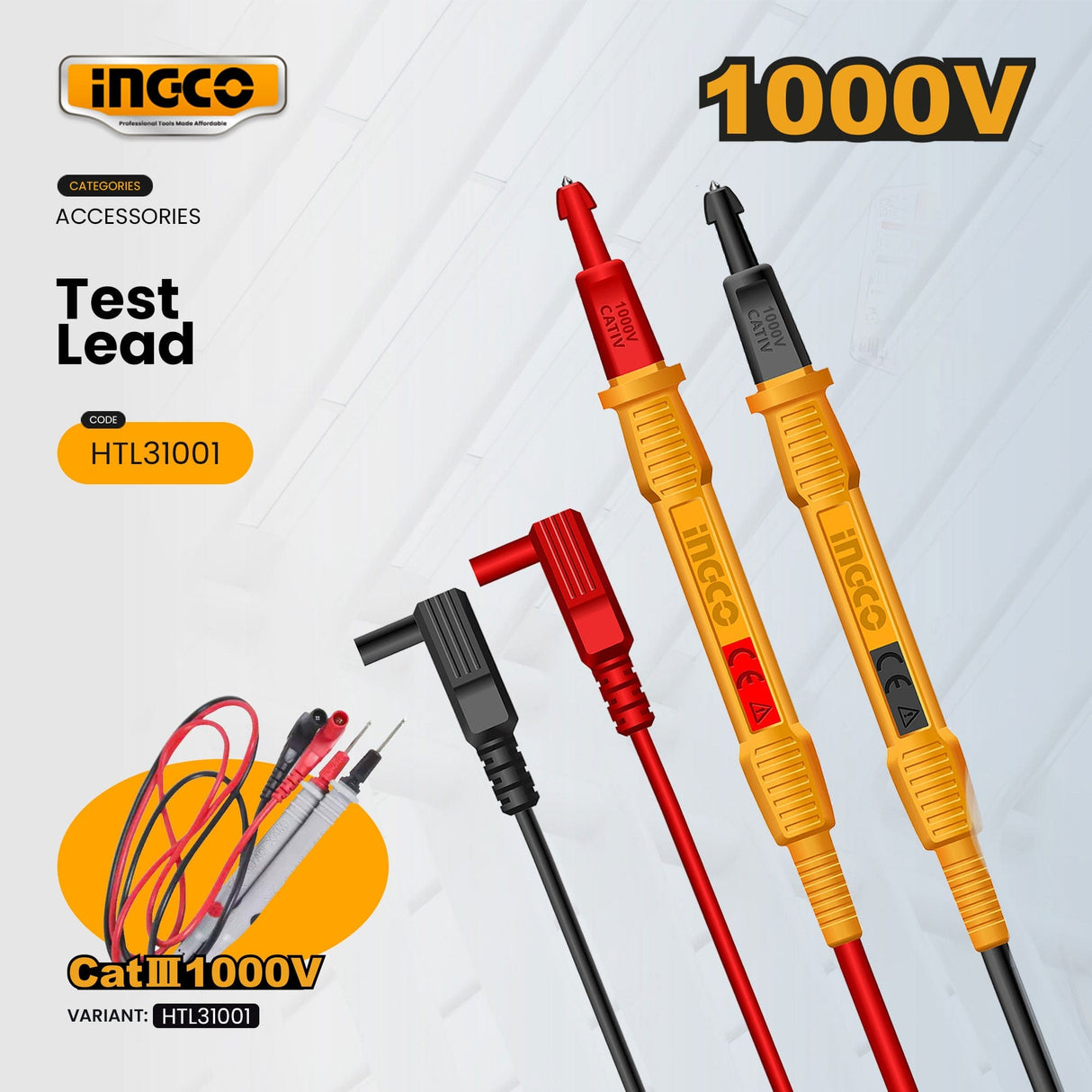 Ingco Digital Meter Ingco Multimeter Test Leads - HTL31001