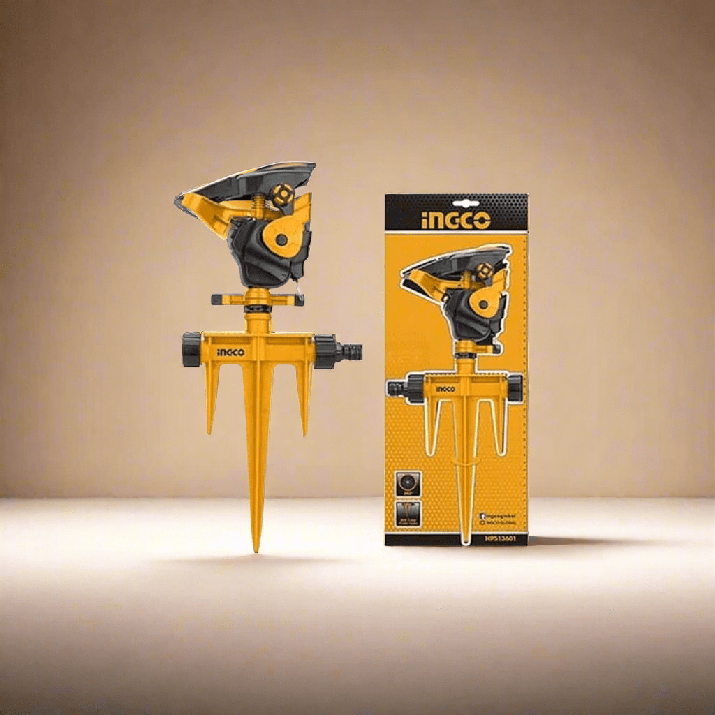 Ingco Gardening Tool Ingco Plastic Auto Gear Sprinkler 0.75" with 360° Rotary Function – HPS13601