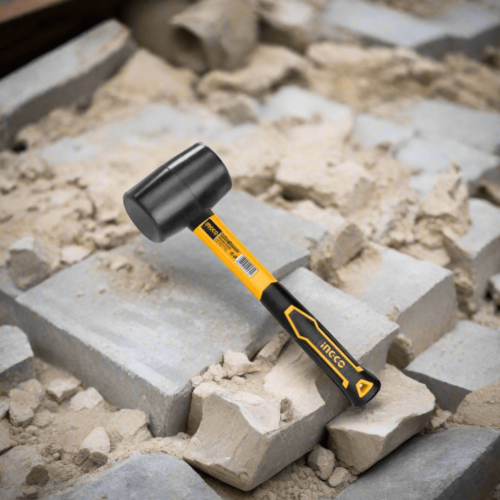 Ingco Hammers Mallets & Sledges Ingco Rubber Hammer 450g with Fiberglass Handle – HRUH8816