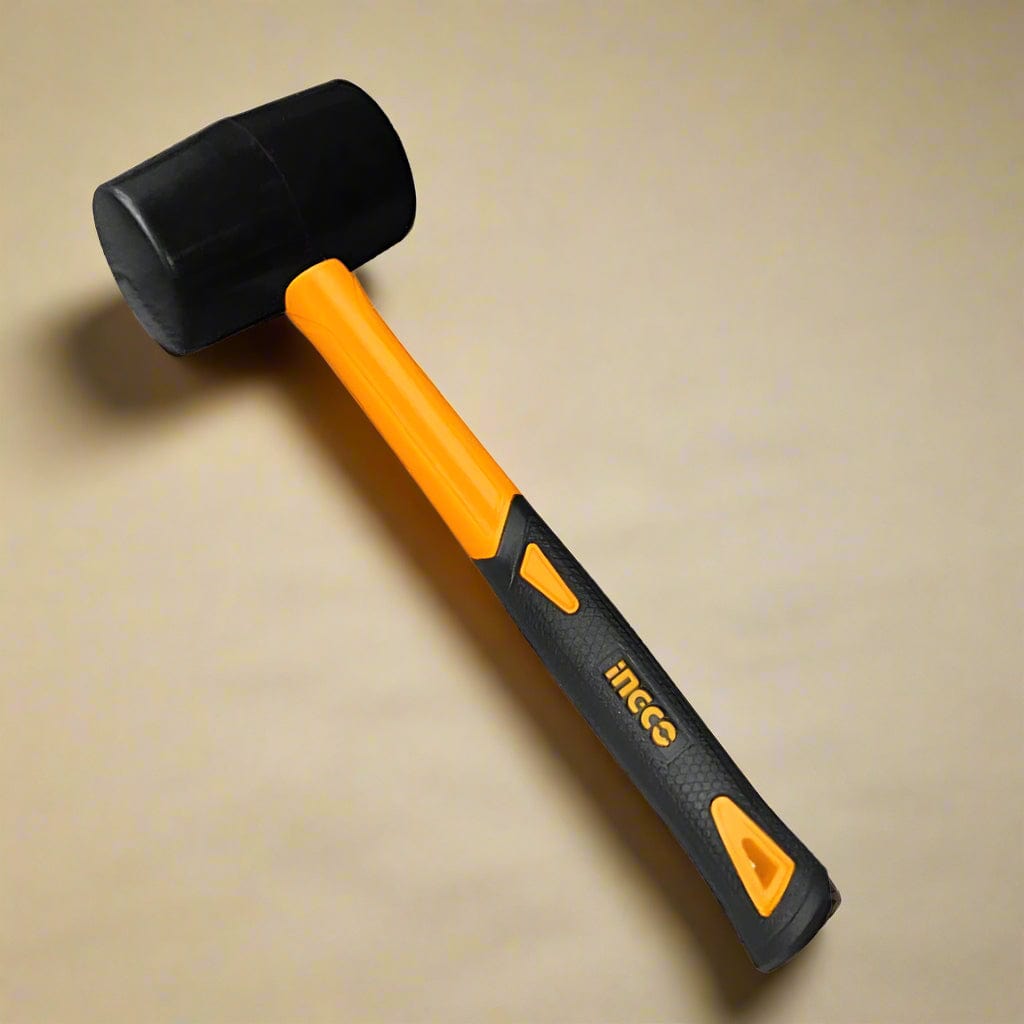 Ingco Hammers Mallets & Sledges Ingco Rubber Hammer with Fiberglass Handle - 220g & 450g | HRUH8208 & HRUH8216