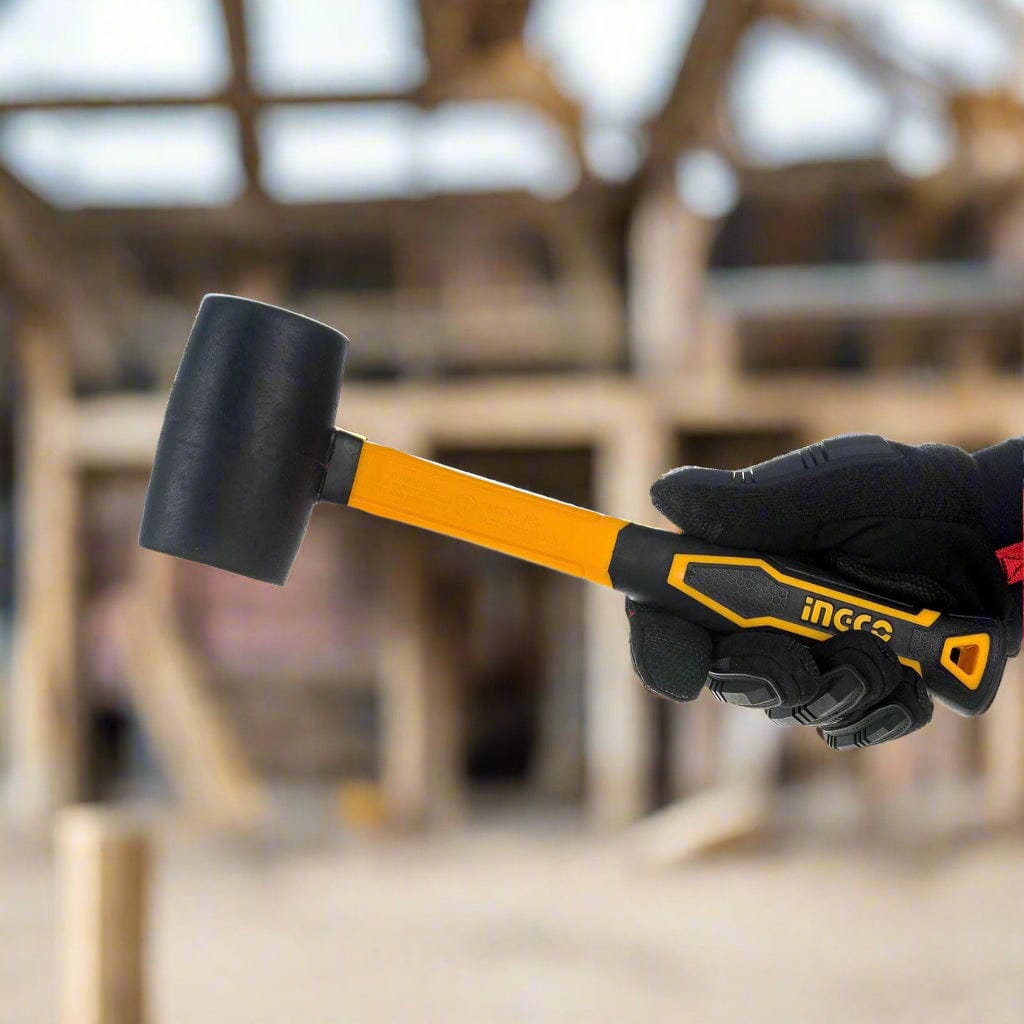 Ingco Hammers Mallets & Sledges Ingco Rubber Hammer with Fiberglass Handle - 220g & 450g | HRUH8208 & HRUH8216