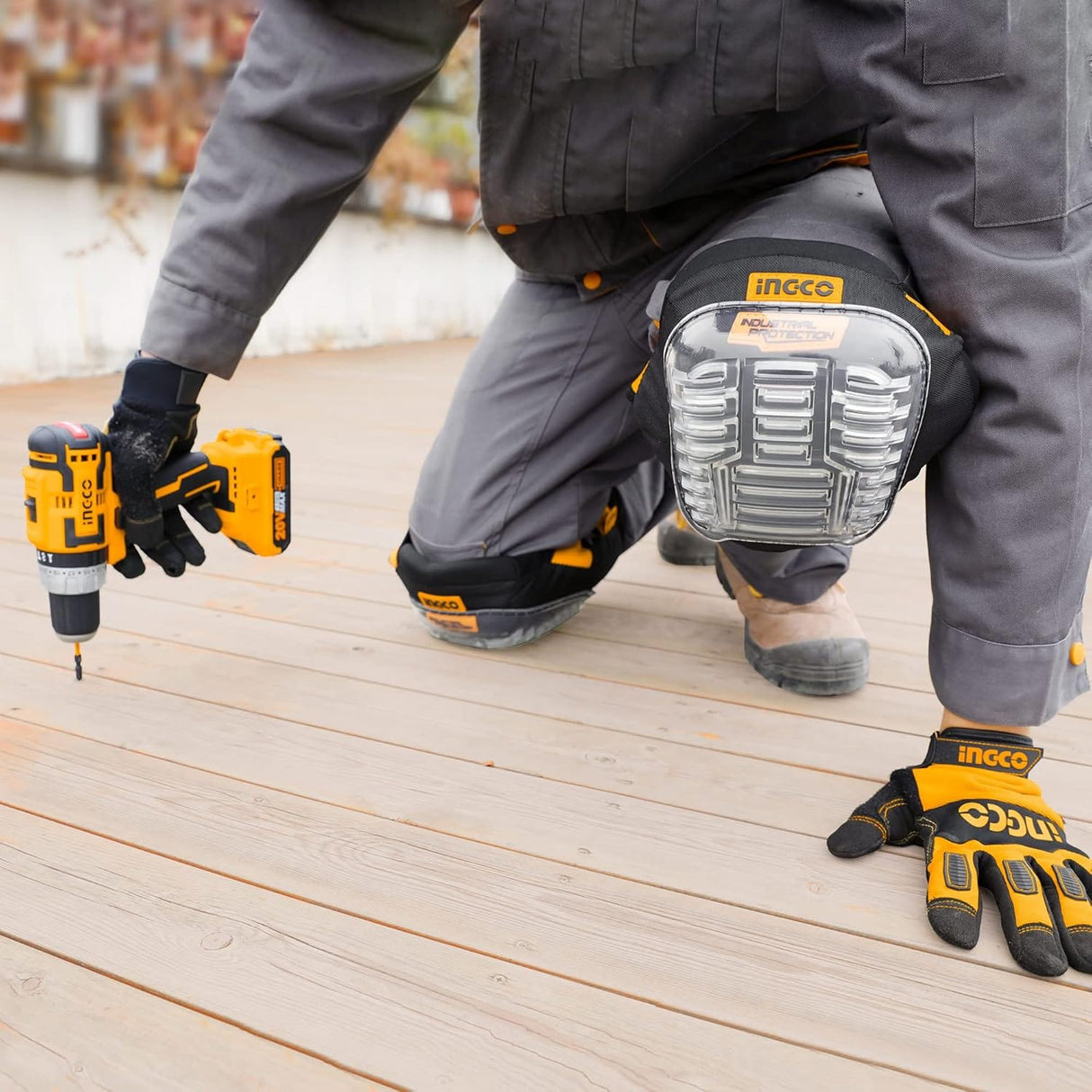 Ingco Eye Protection & Safety Glasses Ingco Safety Kneepads with Impact-Resistant Shell – HKPT0101