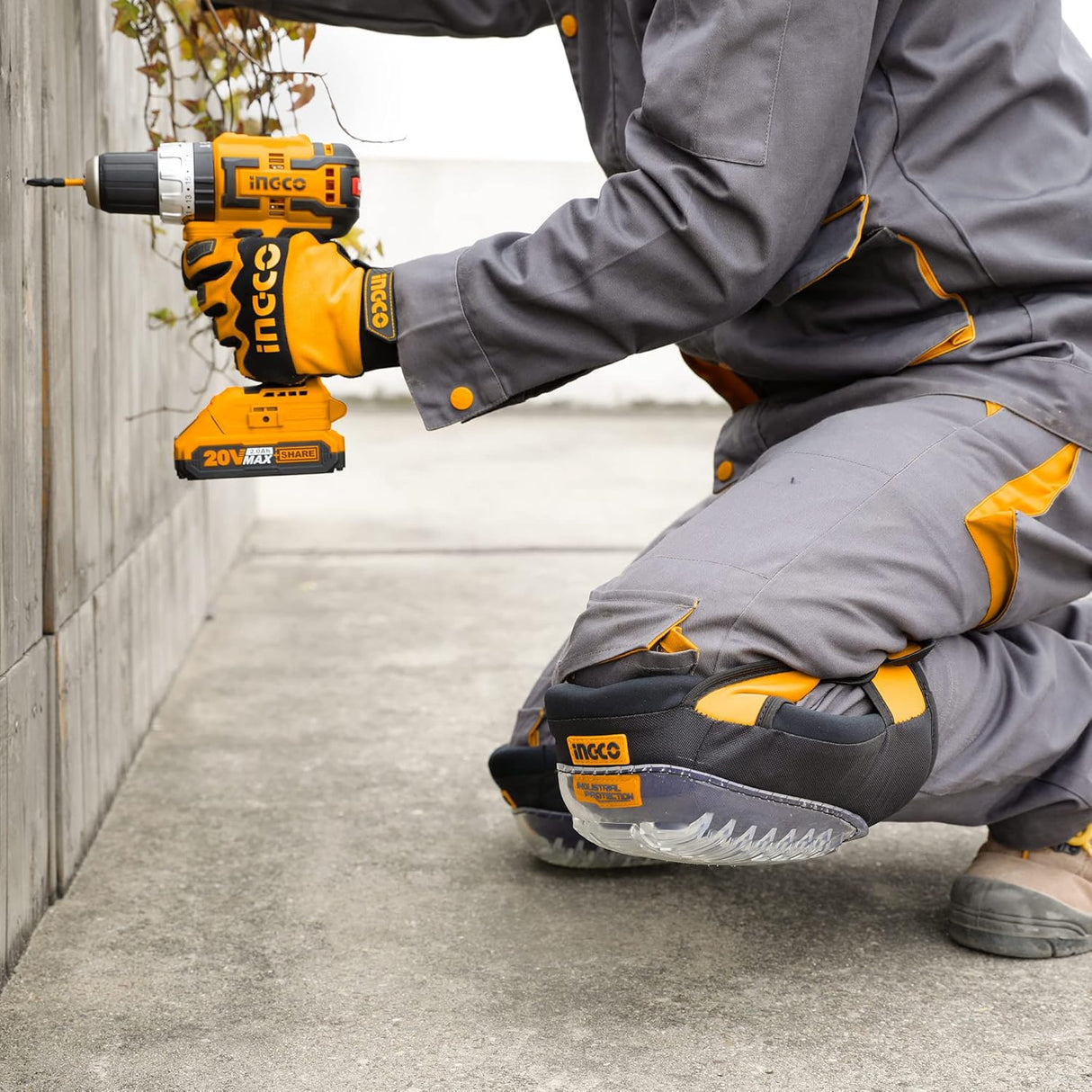 Ingco Eye Protection & Safety Glasses Ingco Safety Kneepads with Impact-Resistant Shell – HKPT0101