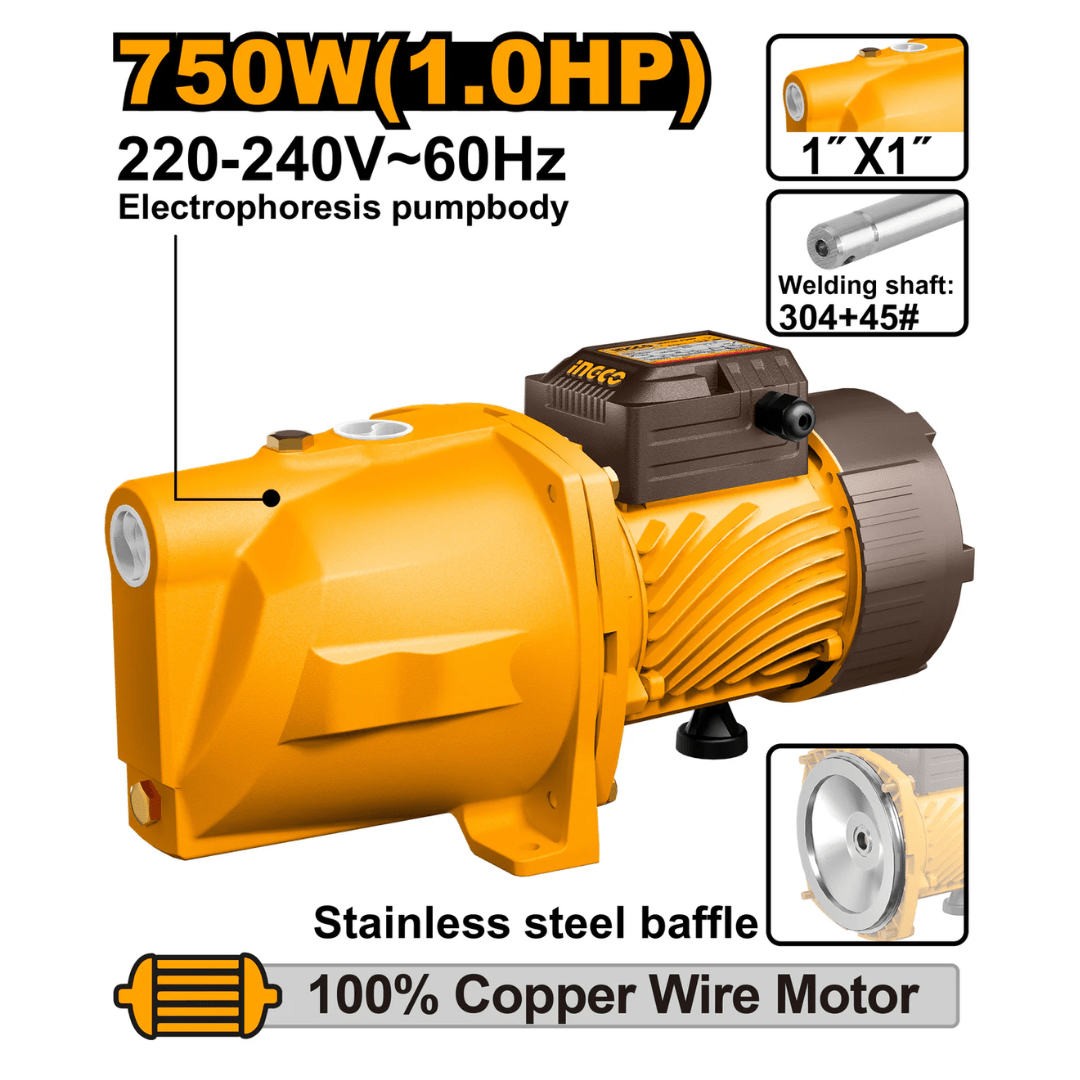 Ingco Booster Pressure Pumps Ingco Self-Priming Jet Pump 750W 1.0HP - JP075068