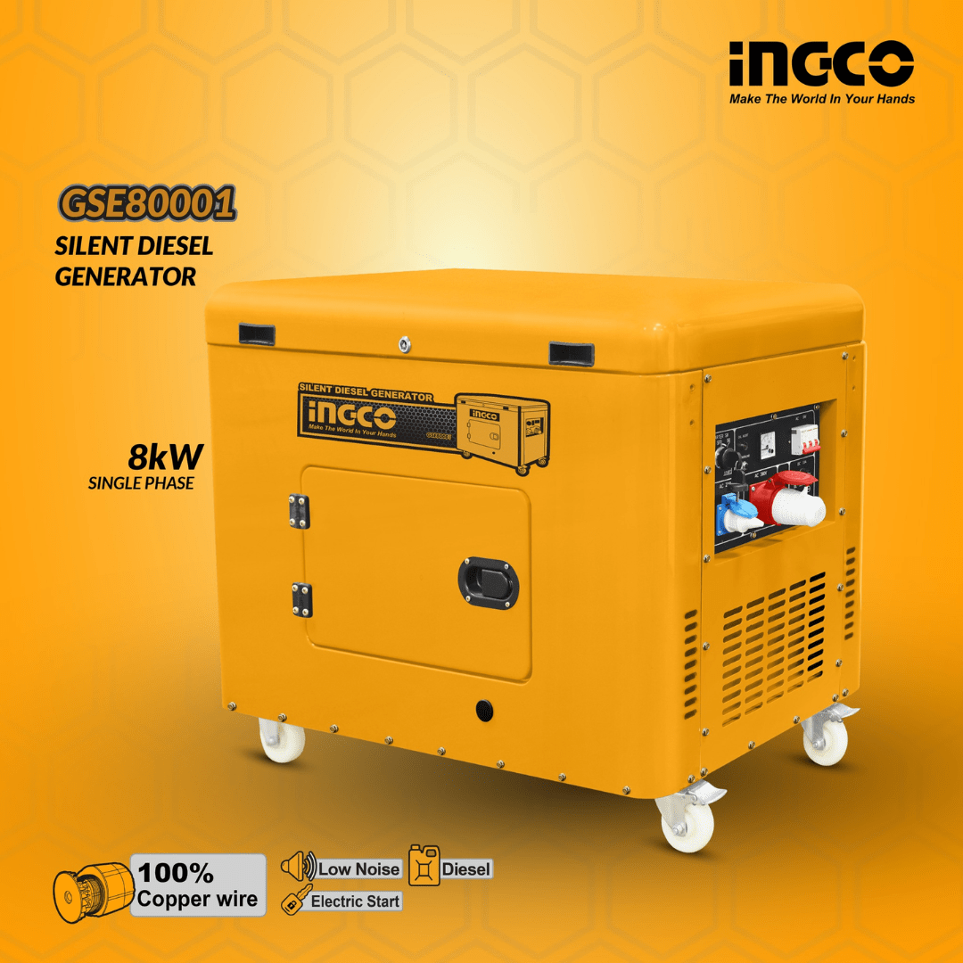 Ingco Generator Ingco Single Phase Silent Diesel Generator 13.0HP - GSE80001