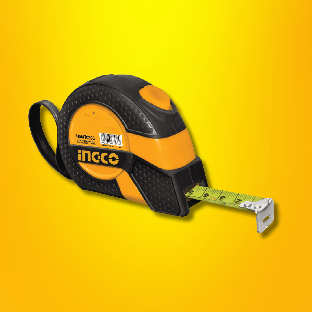 Ingco Tape Measure Ingco Steel Measuring Tape with Rubber Cover and Self-Lock Function - HSMT Series