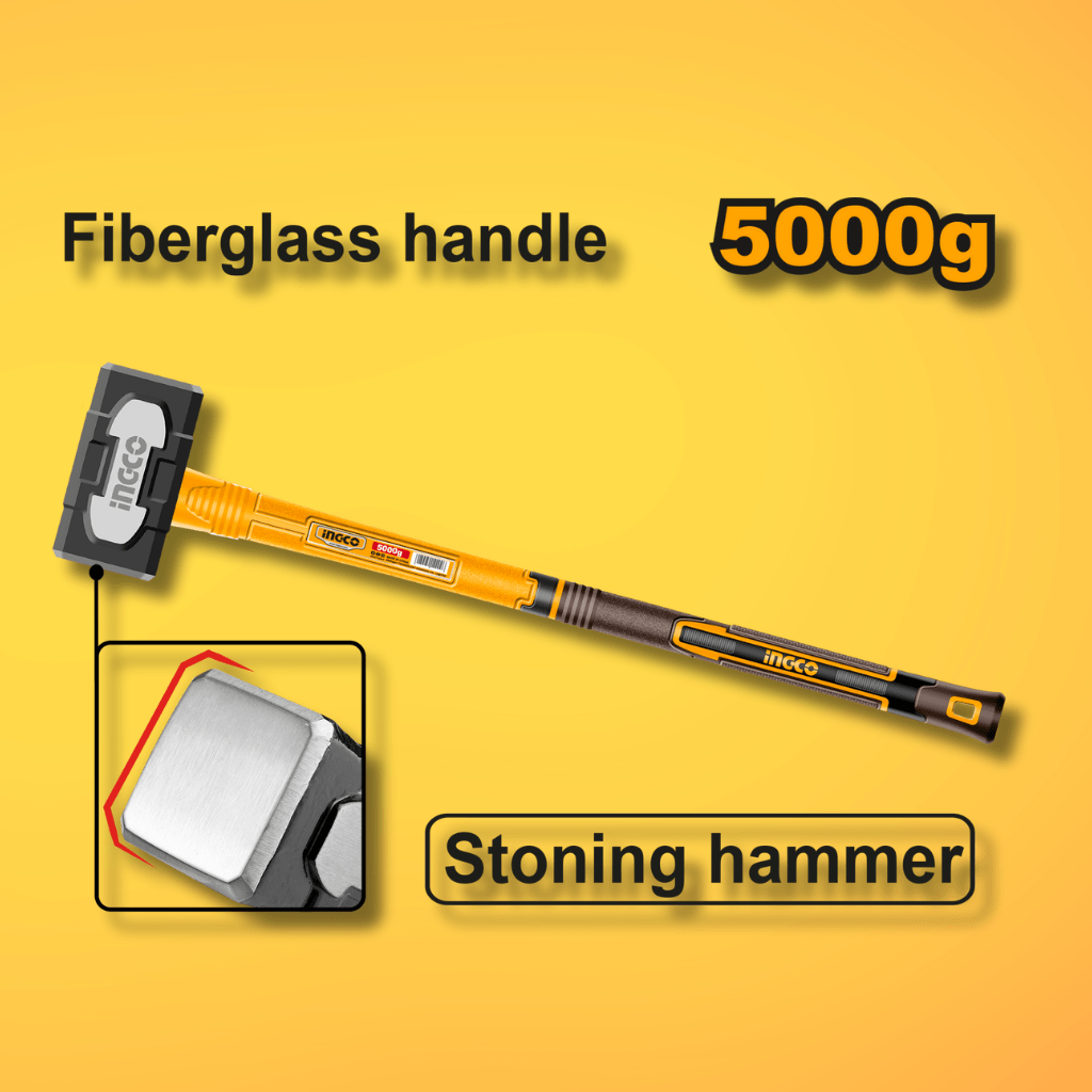 Ingco Hammers Mallets & Sledges Ingco Stoning Hammer 5000g with Fiberglass Handle – HSTH83598