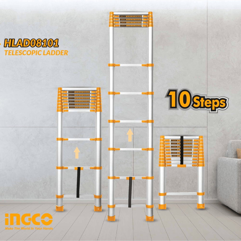 Ingco Ladder Ingco Telescopic Ladder 6 Steps & 10 Steps