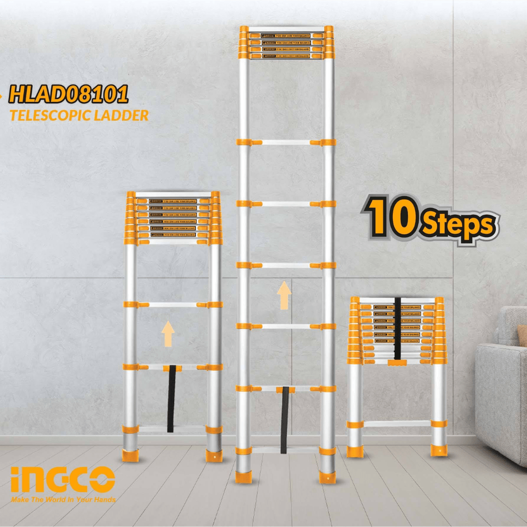 Ingco Ladder Ingco Telescopic Ladder 6 Steps & 10 Steps