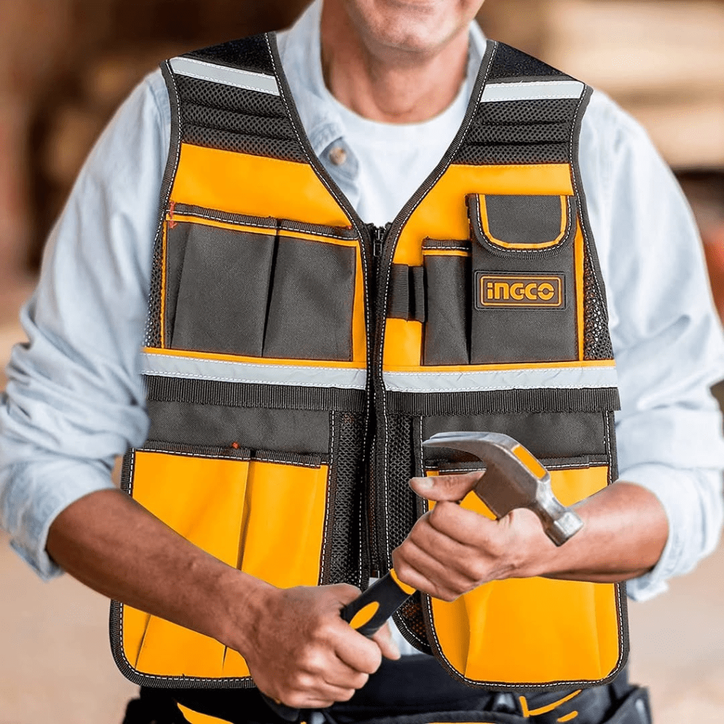 Ingco Tool Boxes Bags & Belts Ingco Tool Vest with 17 Pockets & Adjustable Fit – HTVT09028