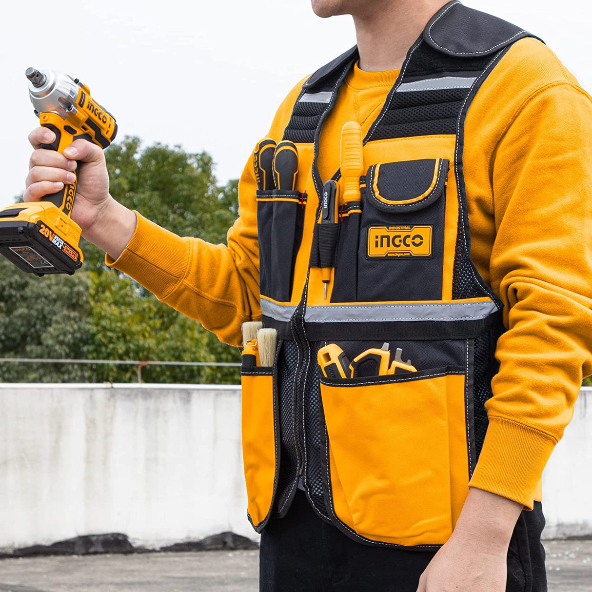 Ingco Tool Boxes Bags & Belts Ingco Tool Vest with 7 Pockets - HTVT0901