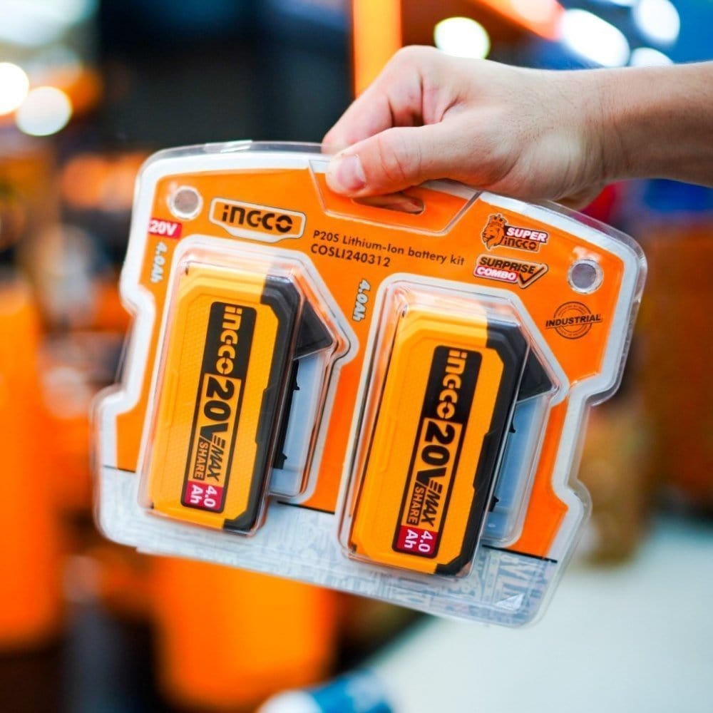 Ingco Batteries & Chargers Ingco Two Pieces 20V 4.0Ah Lithium-Ion Battery Pack – COSLI240312