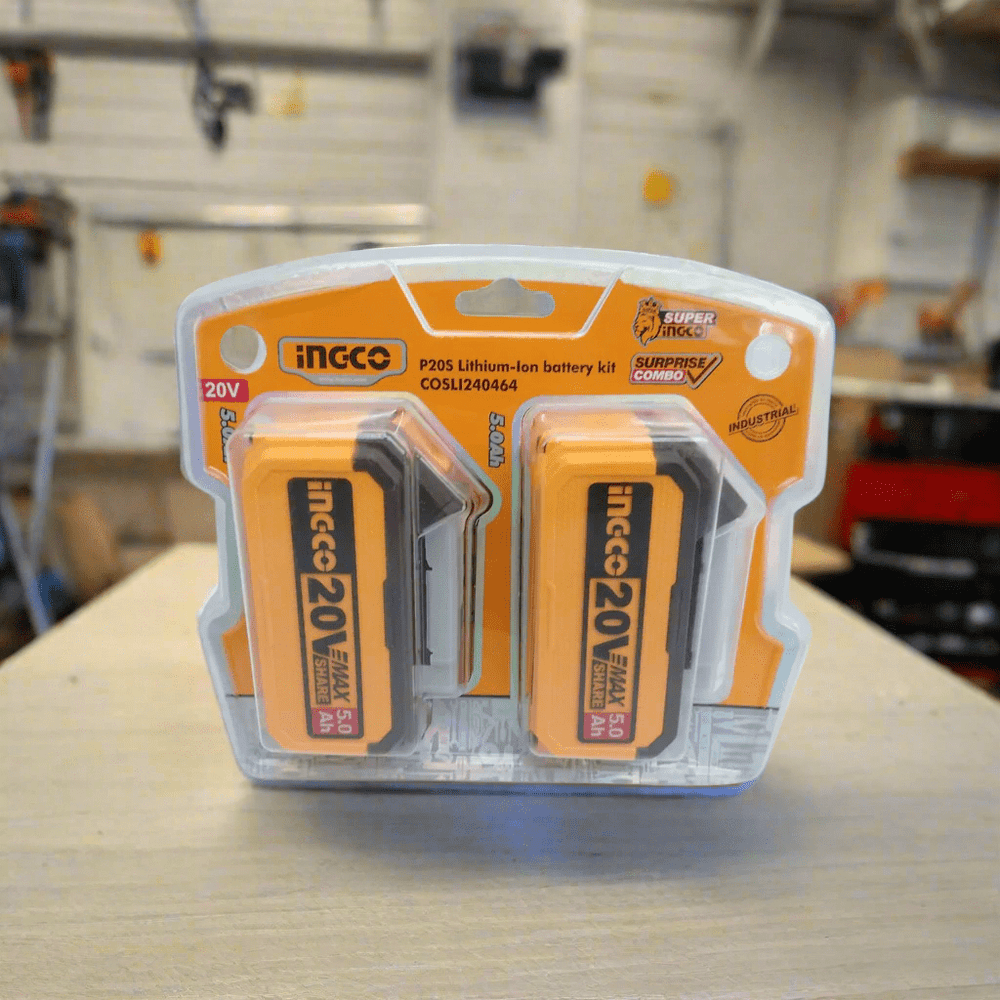 Ingco Batteries & Chargers Ingco Two Pieces 20V 5.0Ah Lithium-Ion Battery Pack – COSLI240464
