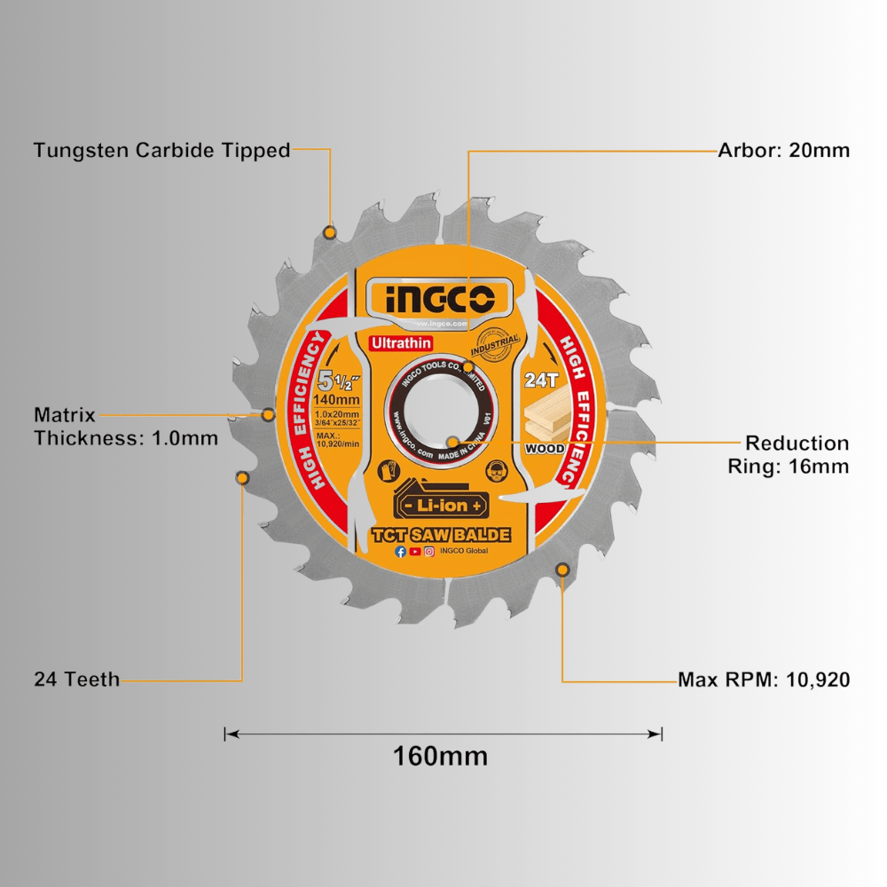 Ingco Grinding & Cutting Wheels Ingco Ultra-Thin TCT Saw Blade Set - TSB1403