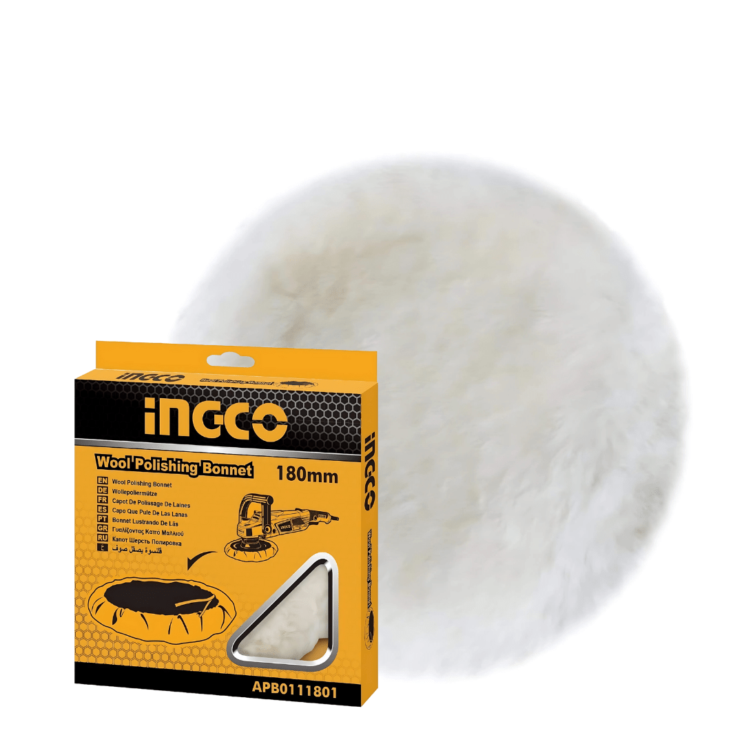 Ingco Chuck Keys & Specialty Accessories Ingco Wool Polishing Bonnet 180mm - APB0111801