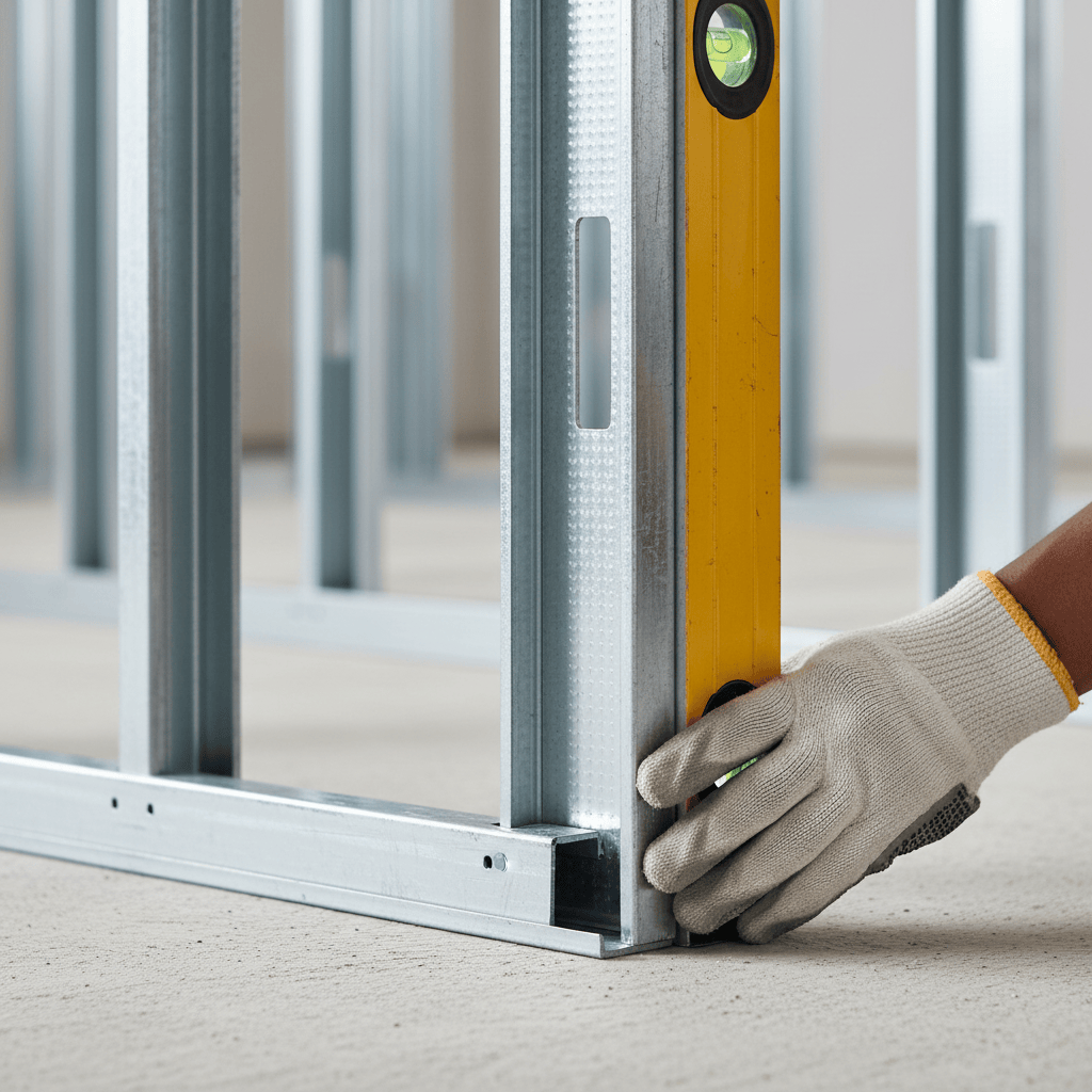 JIB Galvanized Partition Stud for Drywall Systems - 75 × 35 × 3000 mm (0.5 mm)