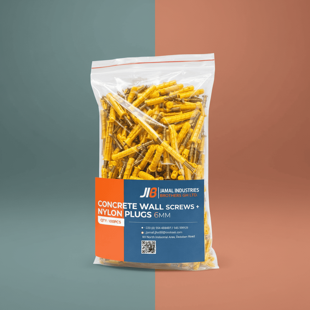 JIB JIB Nylon Wall Plug with Screws - 6 mm (100 Pieces)