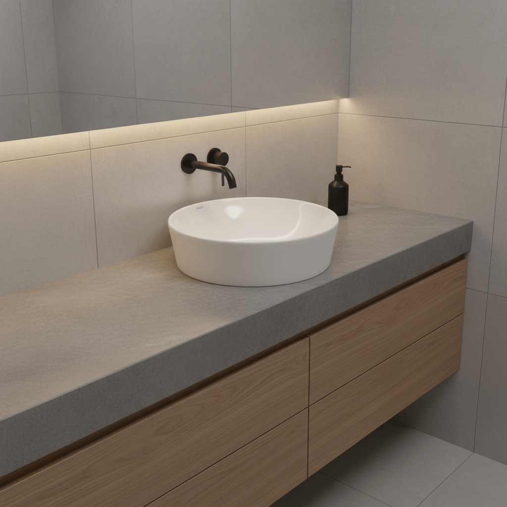 JQ Bathroom Sink Jaquar Opal Round Thin Rim Wash Basin - OPS-WHT-15901N
