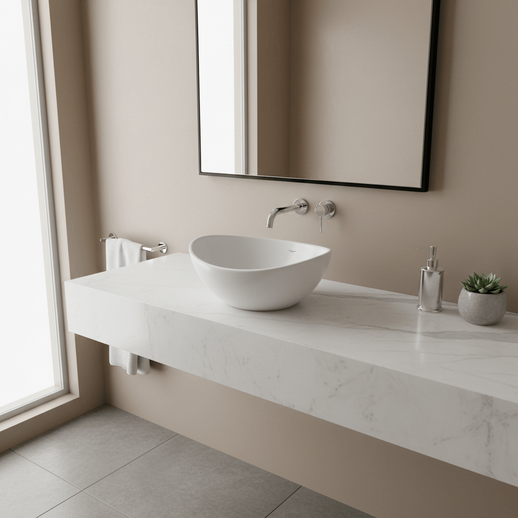 JQ Bathroom Sink Jaquar Table Top Oval White Continental Wash Basin - CNS-WHT-903