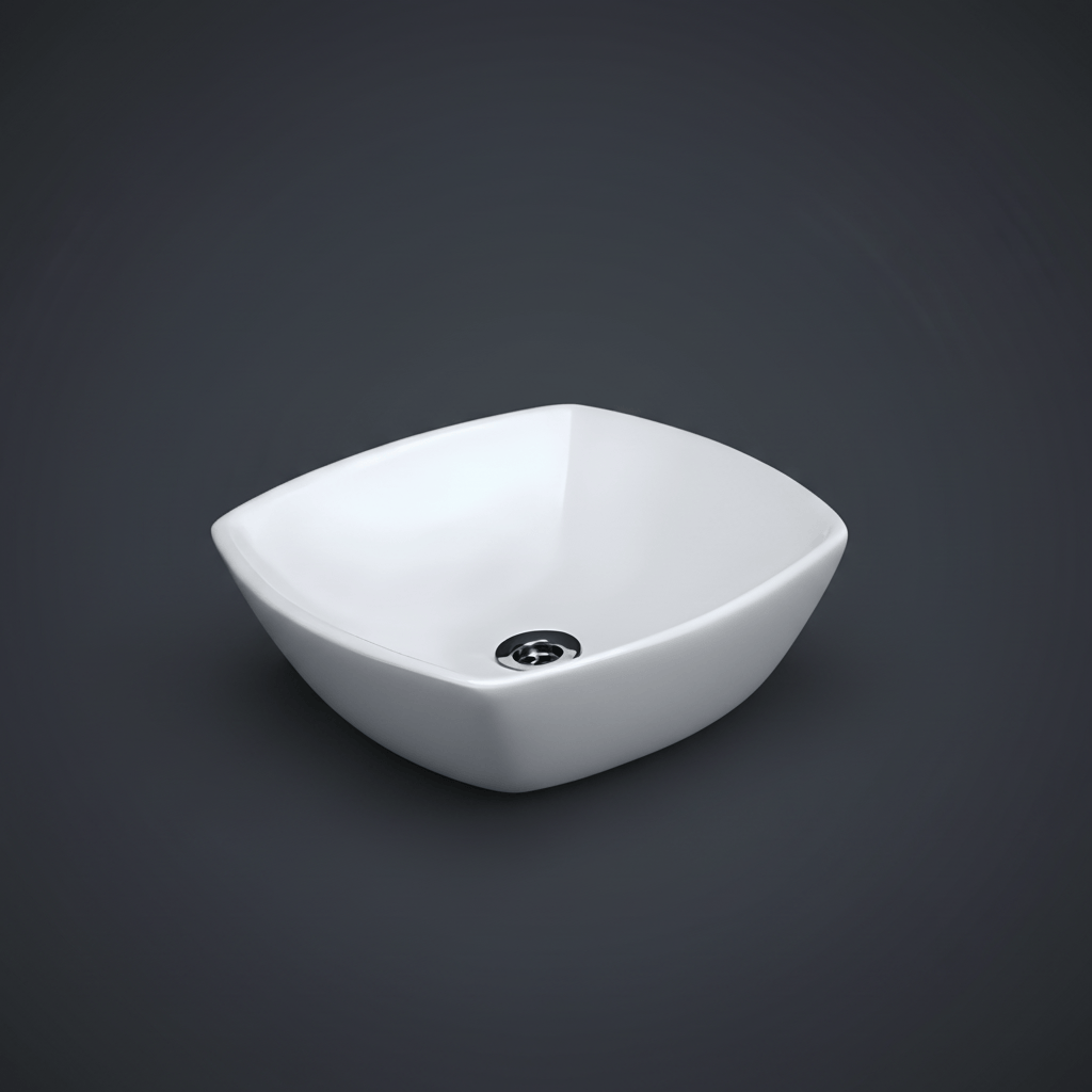 JQ Bathroom Sink Jaquar Table Top White Square Wash Basin - ARS-WHT-39901