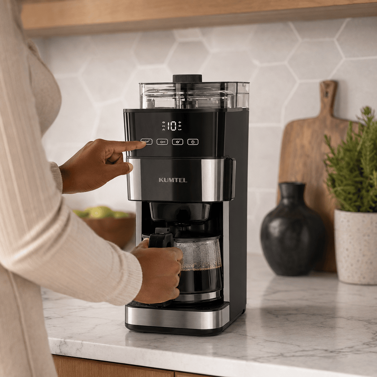 Kumtel Kitchen Appliances Kumtel 1.25L Drip Coffee Maker with Keep-Warm and Auto Shut-Off 1000W - HFCM-02