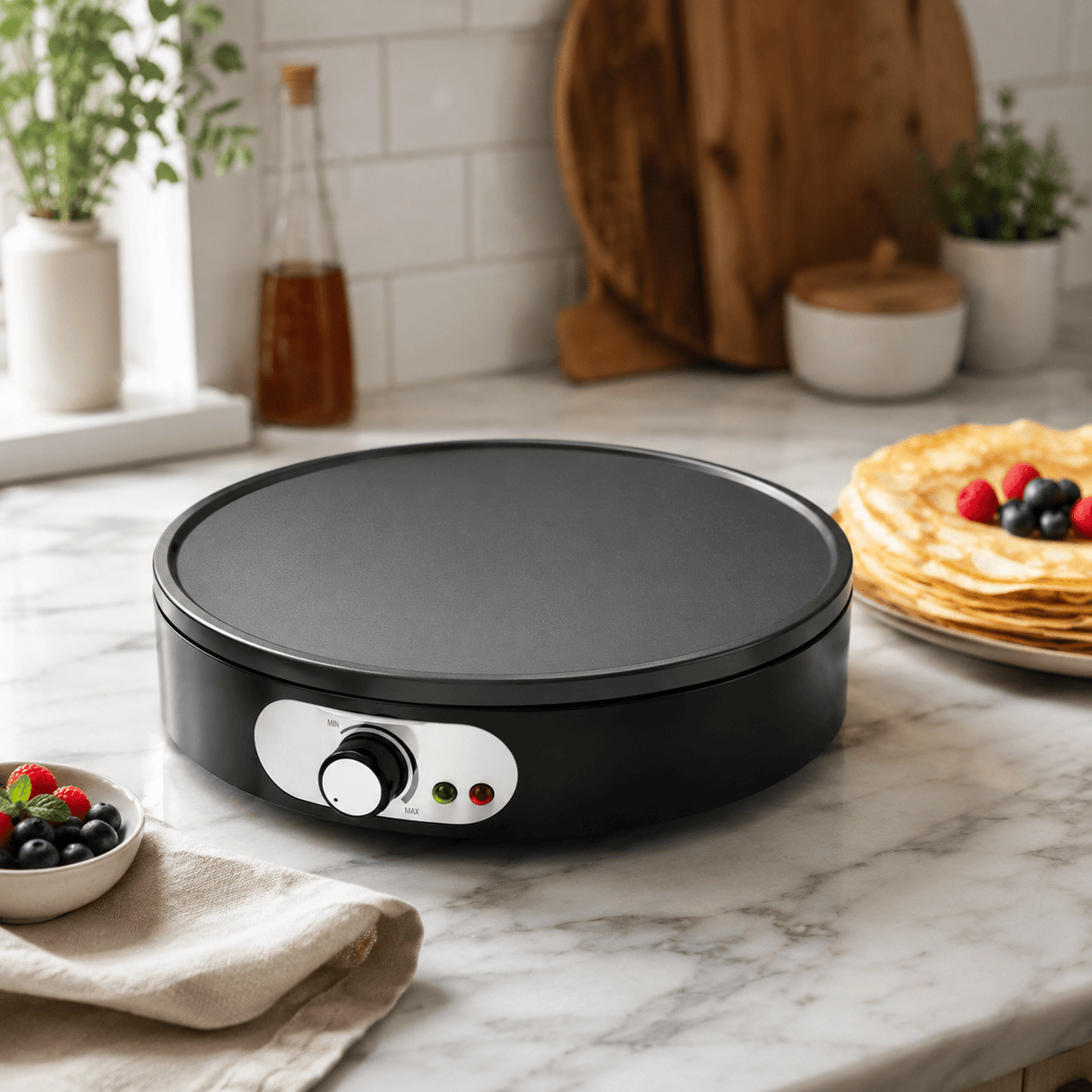 Kumtel Kitchen Appliances Kumtel 30cm Non-Stick Crepe Pancake Maker with Adjustable Temperature 1000W - HPM-02