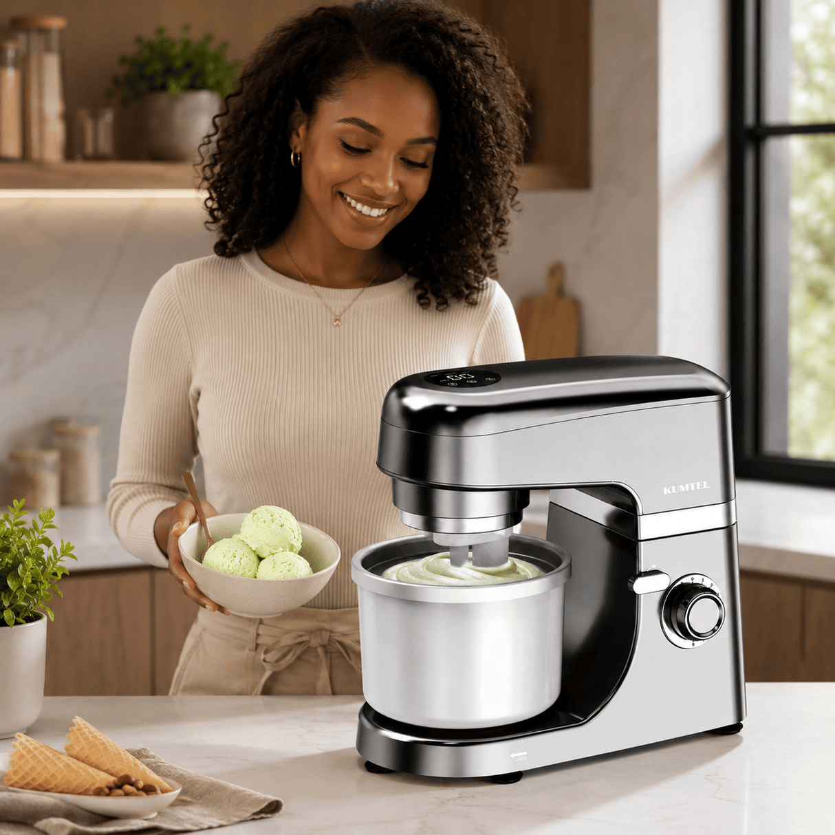 Kumtel Kitchen Appliances Kumtel 5L Digital Stand Mixer with Ice Cream Option 1800W Max - HSM-03